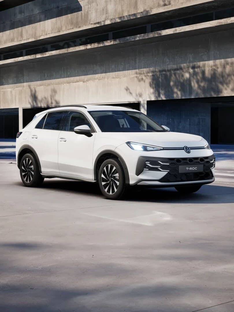 Leasing Coches Volkswagen T-Roc 1.5 eTSI 85kW DSG MAS Blanco Punto, Gris Lobo